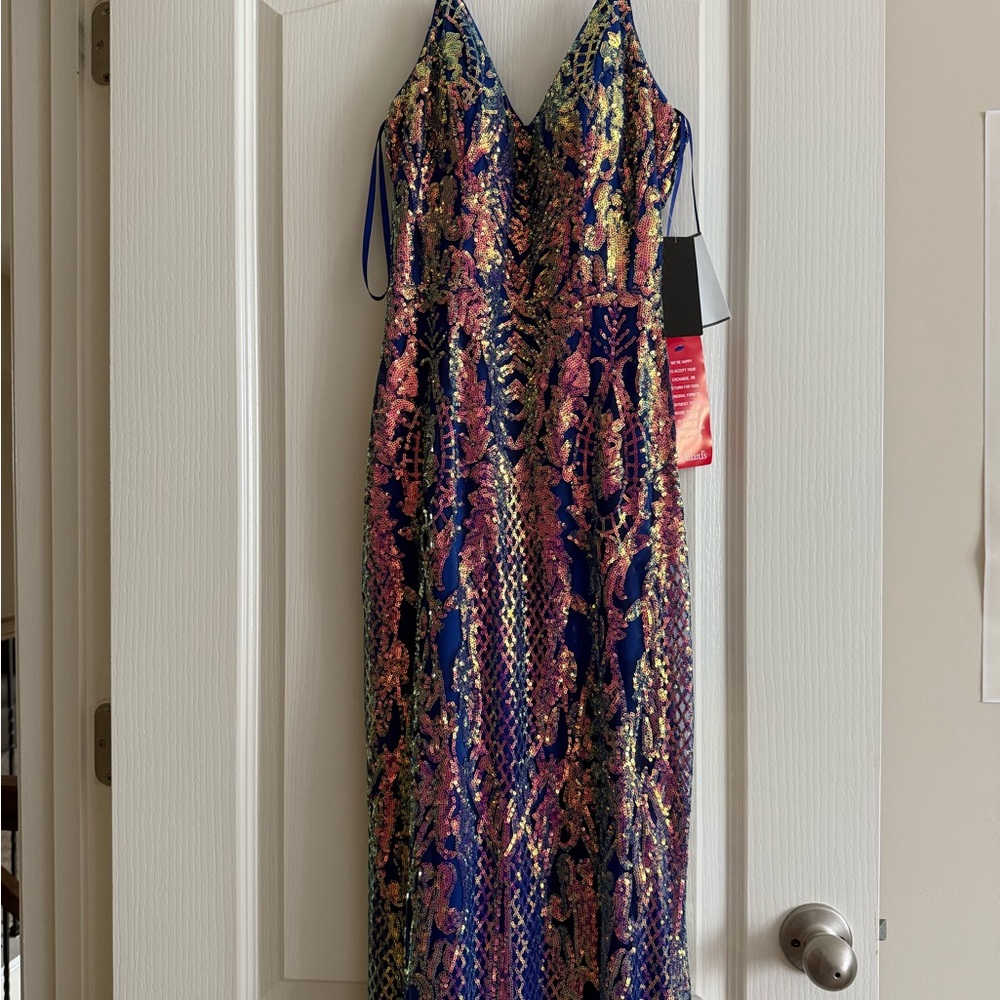 Iridescent Dillards Sequin Prom Dress